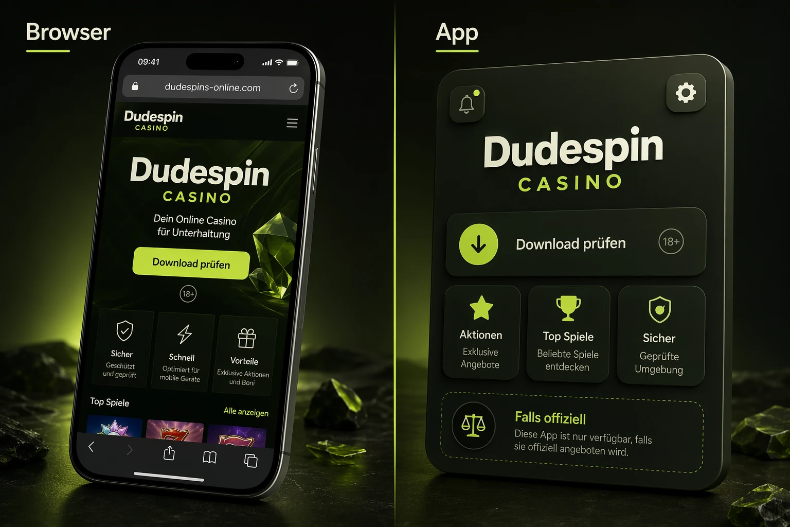 Browser-Version oder Dudespin Casino App: die wichtigsten Unterschiede
